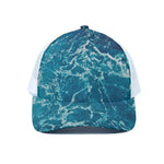 Ocean Surface Print White Mesh Trucker Cap