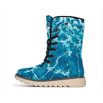 Ocean Surface Print Winter Boots