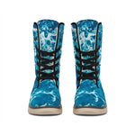 Ocean Surface Print Winter Boots