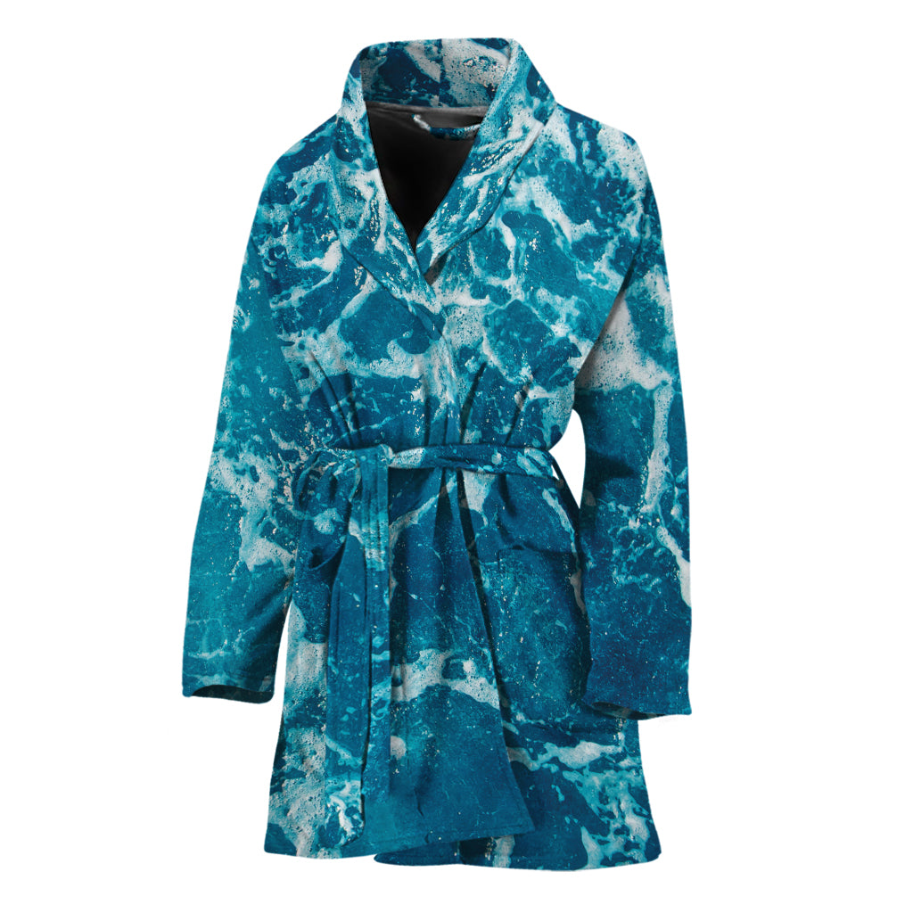 Ocean Surface Print Women's Bathrobe