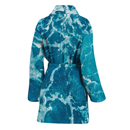 Ocean Surface Print Women's Bathrobe