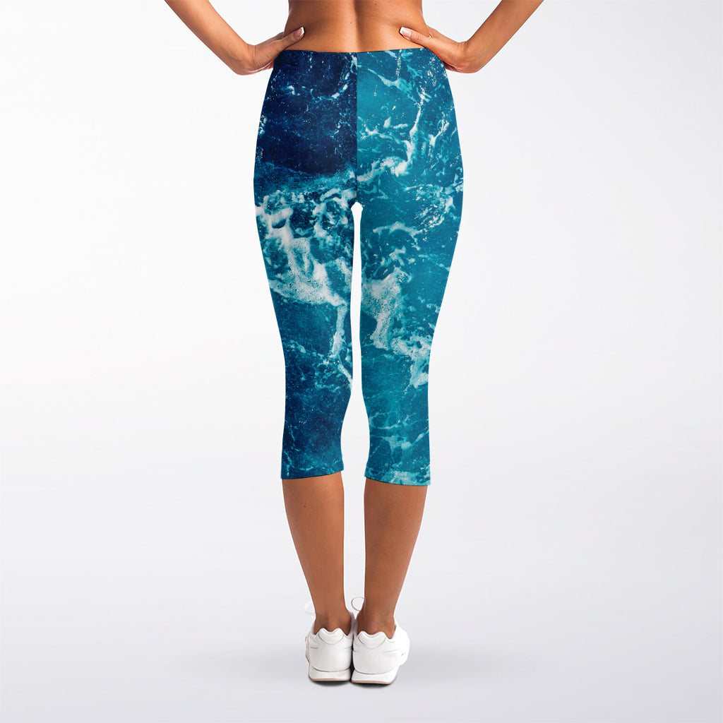 Ocean Surface Print Women's Capri Leggings
