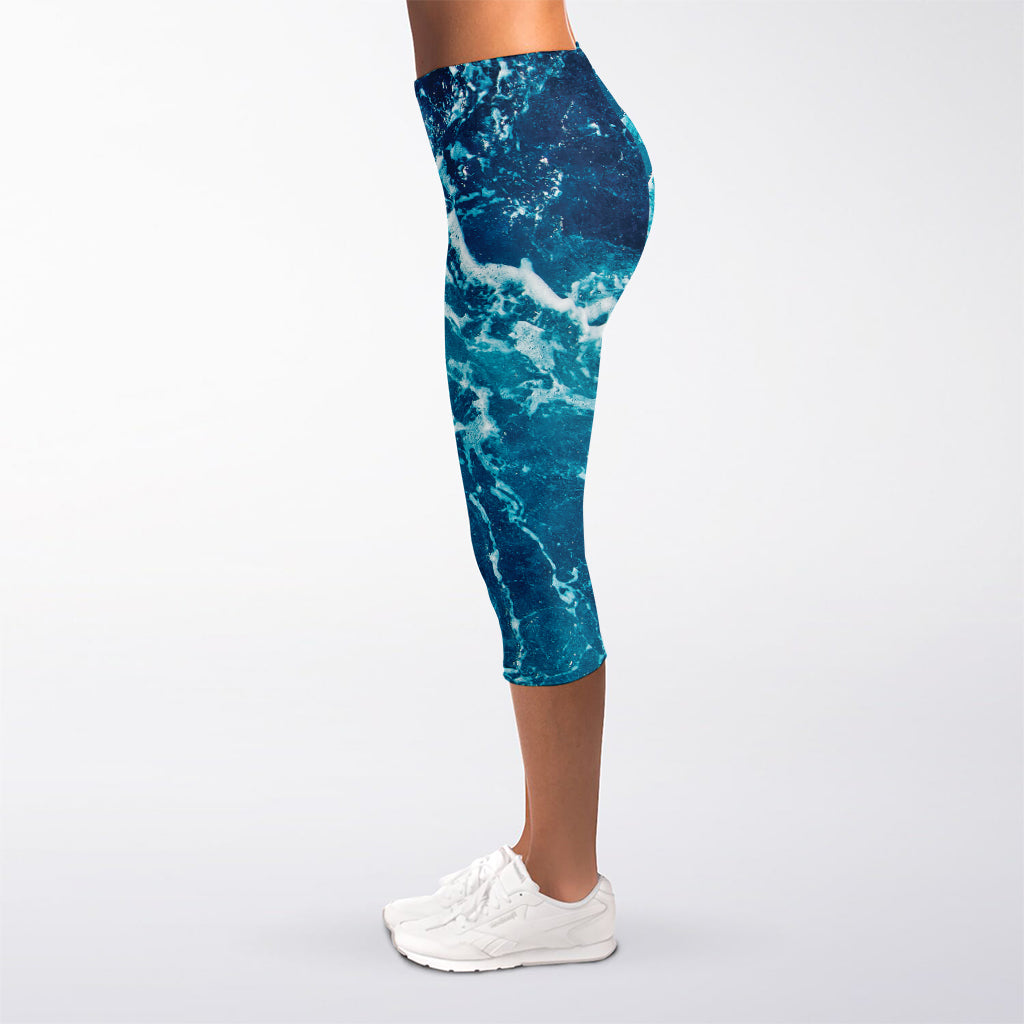 Ocean Surface Print Women's Capri Leggings
