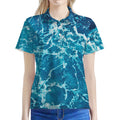 Ocean Surface Print Women's Polo Shirt