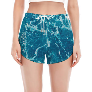 Ocean Surface Print Women's Split Running Shorts