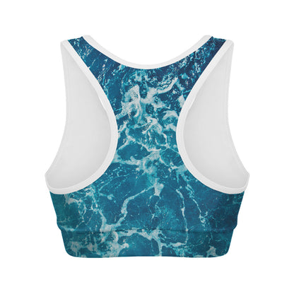 Ocean Surface Print Women's Sports Bra