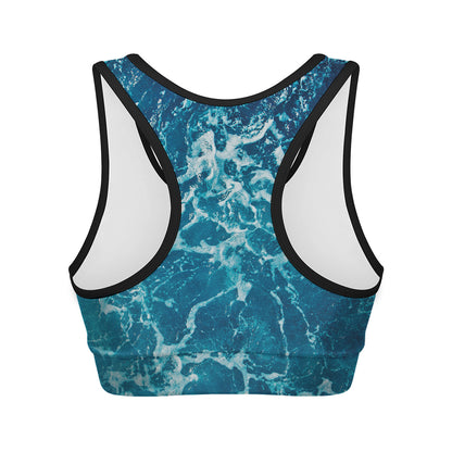 Ocean Surface Print Women's Sports Bra