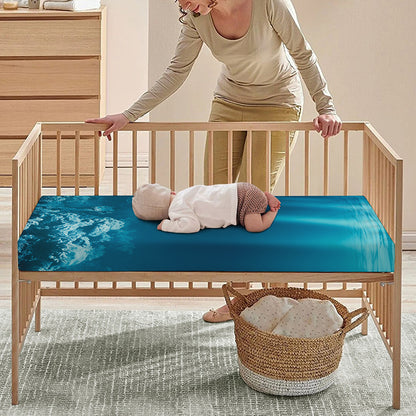 Ocean Underwater Print Baby Crib Sheet