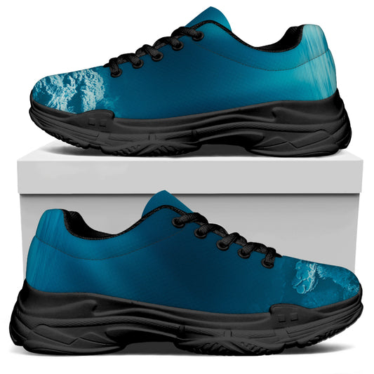 Ocean Underwater Print Black Chunky Shoes