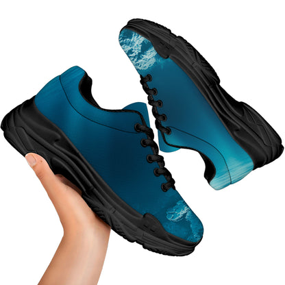 Ocean Underwater Print Black Chunky Shoes