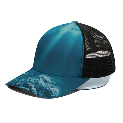 Ocean Underwater Print Black Mesh Trucker Cap
