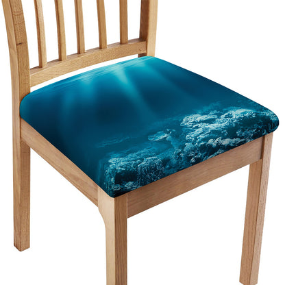 Ocean Underwater Print Chair Cushion Cover