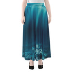 Ocean Underwater Print Chiffon Maxi Skirt