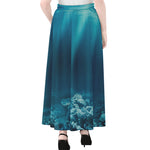 Ocean Underwater Print Chiffon Maxi Skirt