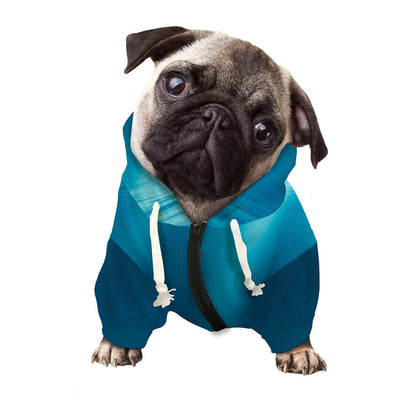 Ocean Underwater Print Dog Zip Up Hoodie