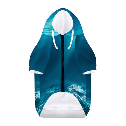 Ocean Underwater Print Dog Zip Up Hoodie
