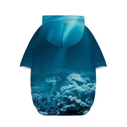 Ocean Underwater Print Dog Zip Up Hoodie