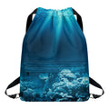 Ocean Underwater Print Drawstring Backpack