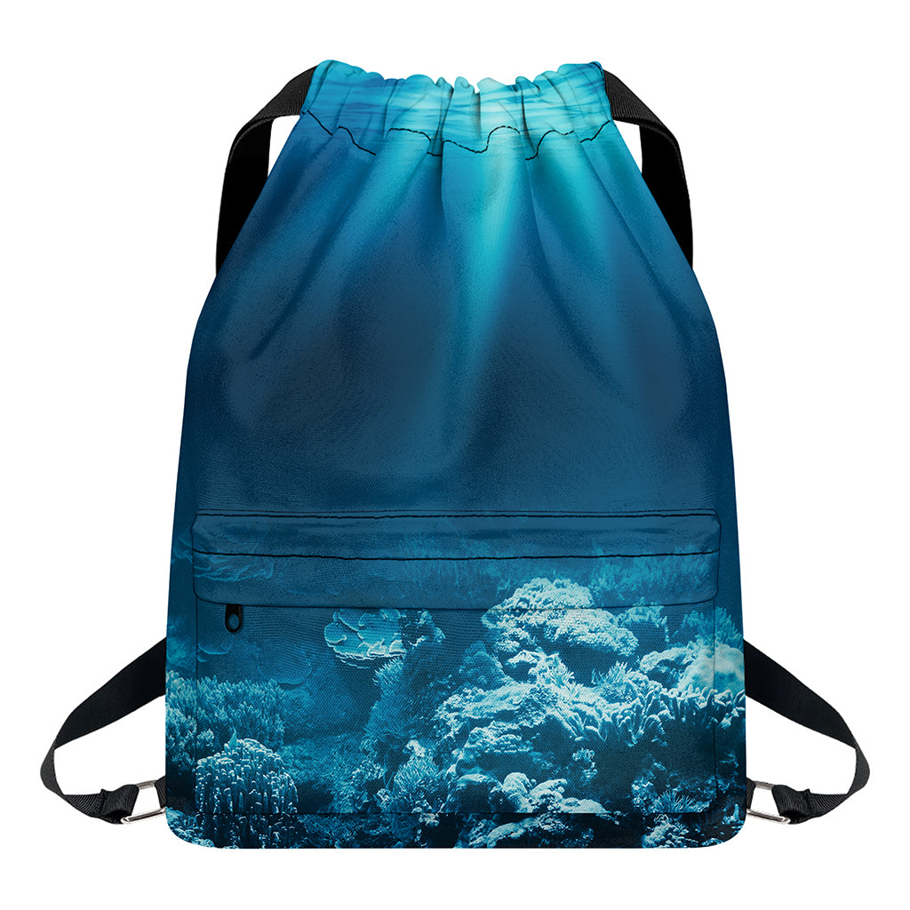 Ocean Underwater Print Drawstring Backpack