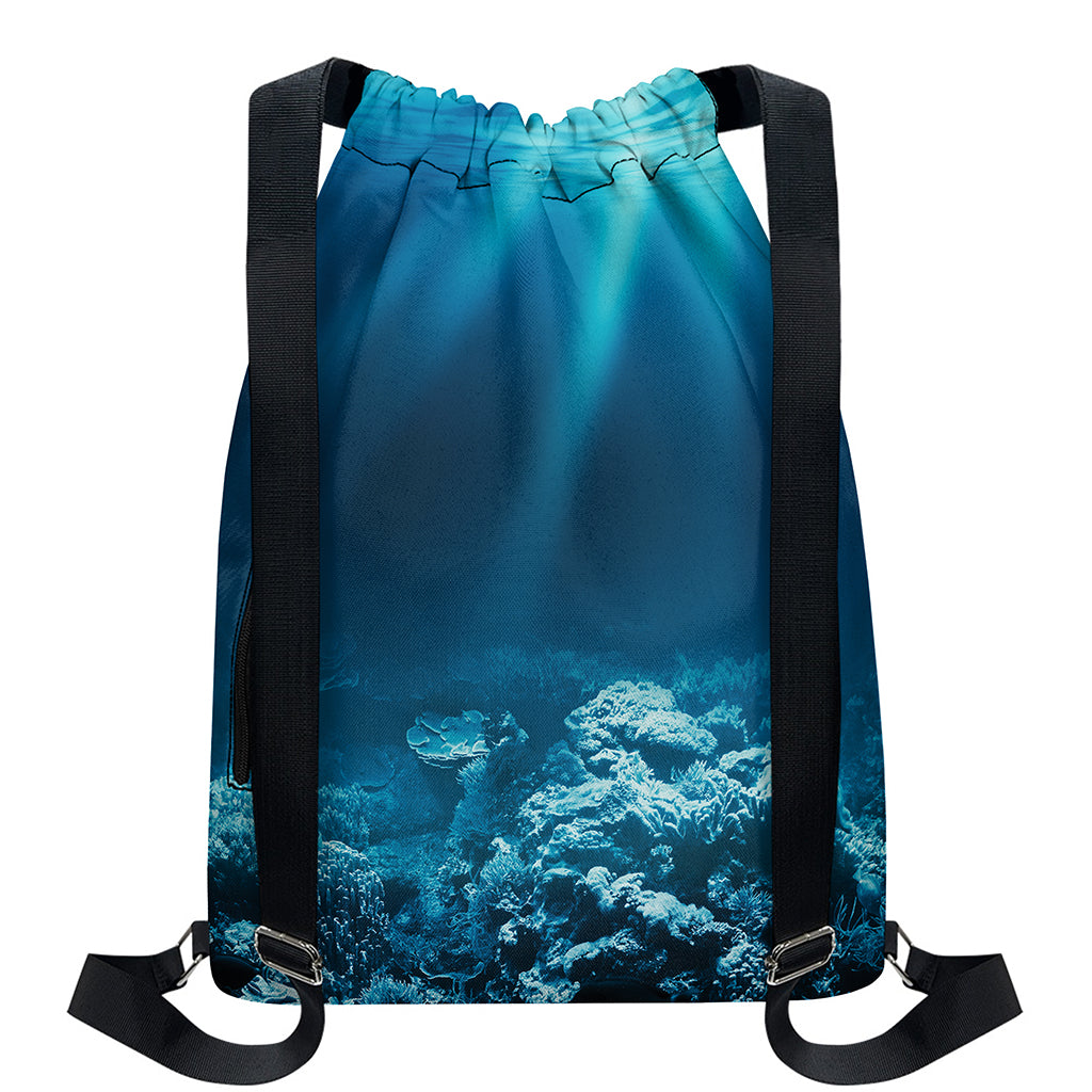 Ocean Underwater Print Drawstring Backpack