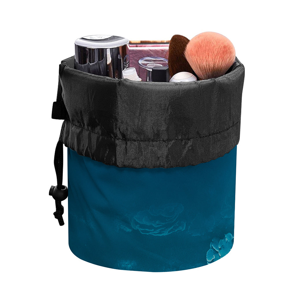 Ocean Underwater Print Drawstring Makeup Bag