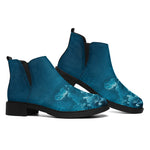 Ocean Underwater Print Flat Ankle Boots