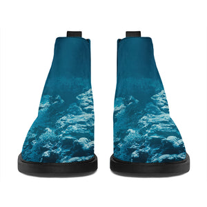 Ocean Underwater Print Flat Ankle Boots