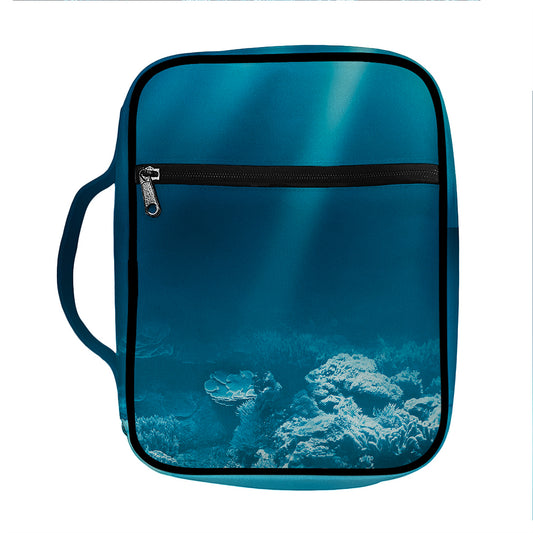 Ocean Underwater Print Front Pocket Bible Bag