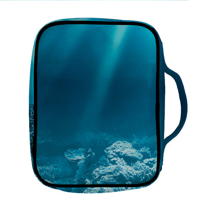 Ocean Underwater Print Front Pocket Bible Bag