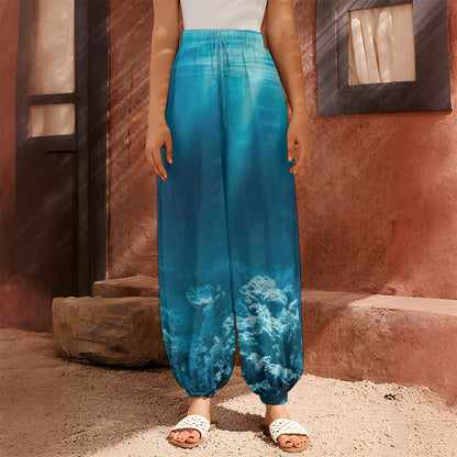 Ocean Underwater Print Harem Pants