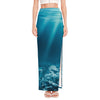 Ocean Underwater Print High Slit Maxi Skirt