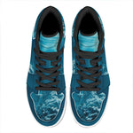 Ocean Underwater Print High Top Leather Sneakers