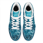 Ocean Underwater Print High Top Leather Sneakers