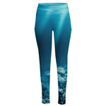 Ocean Underwater Print High-Waisted Pocket Leggings