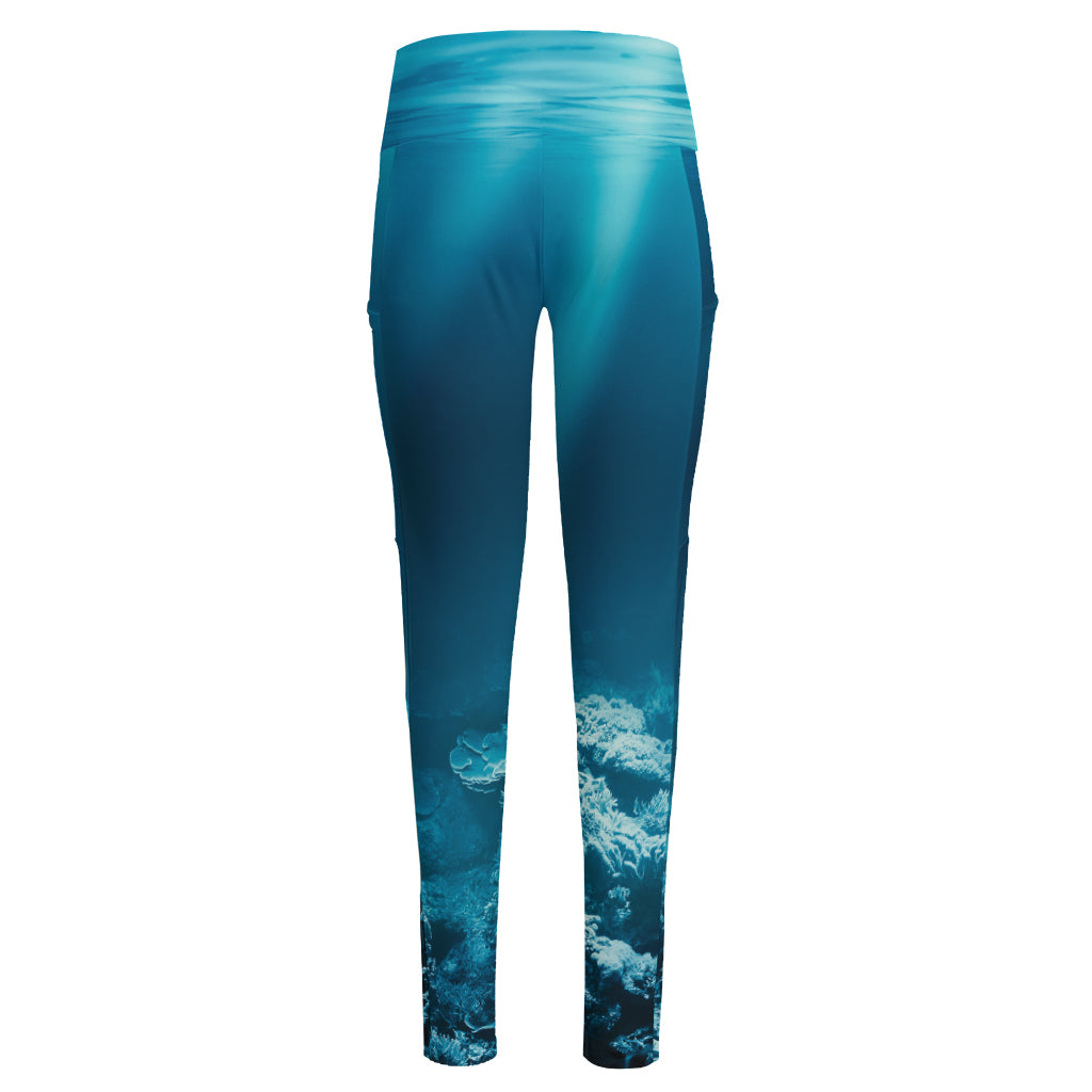 Ocean Underwater Print High-Waisted Pocket Leggings