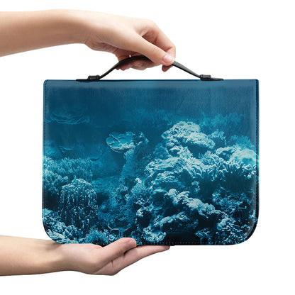 Ocean Underwater Print Leather Bible Cover