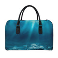 Ocean Underwater Print Leather Duffel Bag
