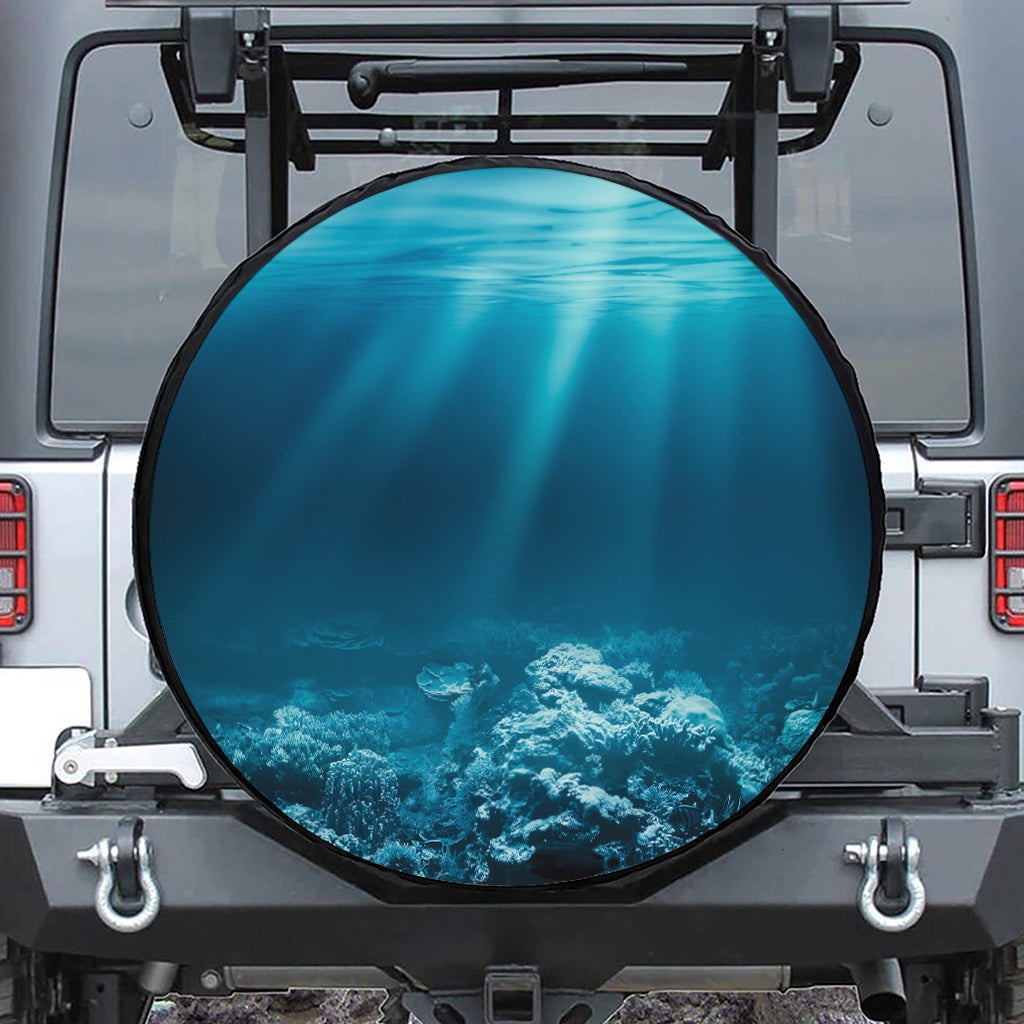 Ocean Underwater Print Leather Spare Tire Cover