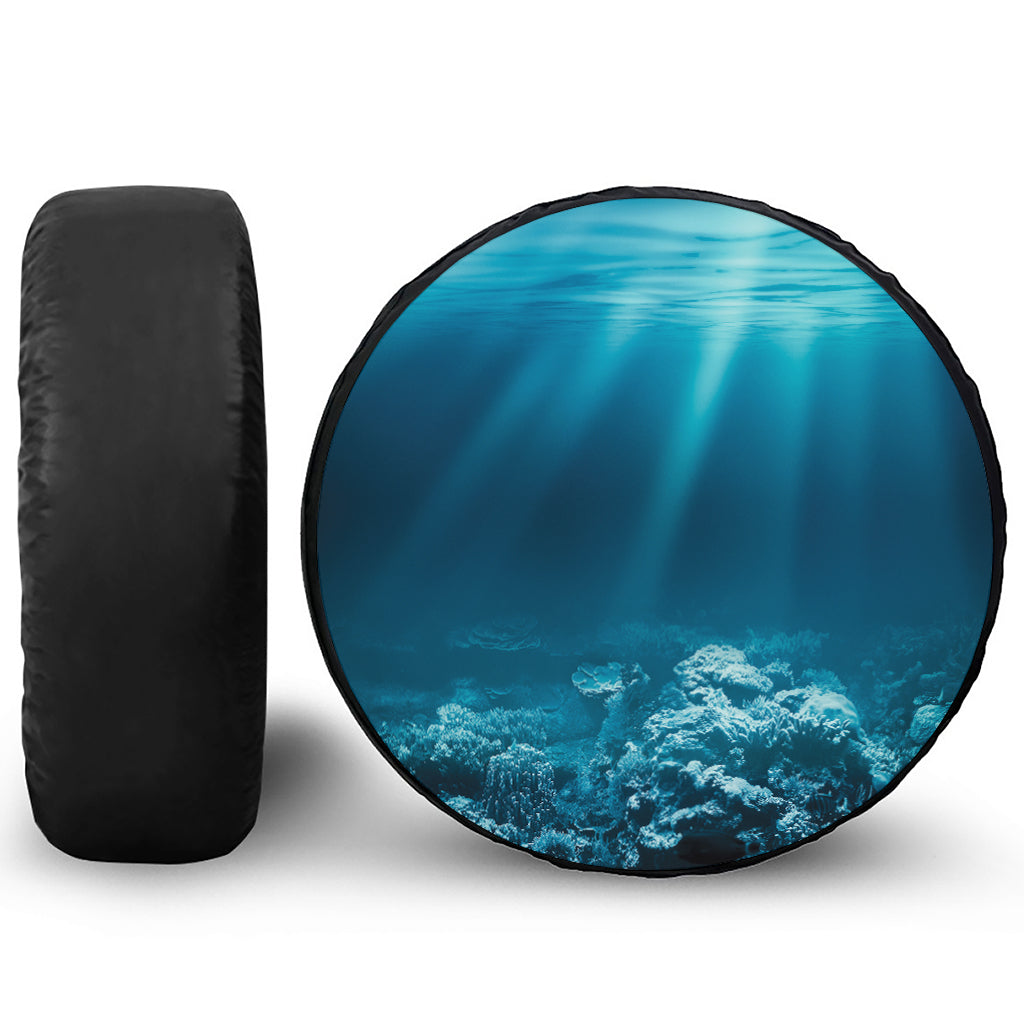 Ocean Underwater Print Leather Spare Tire Cover