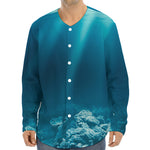 Ocean Underwater Print Long Sleeve Baseball Jersey