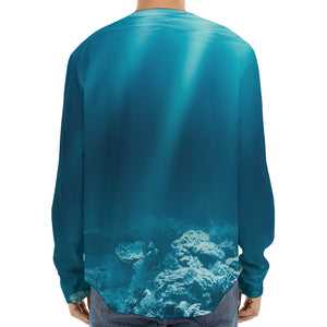 Ocean Underwater Print Long Sleeve Baseball Jersey