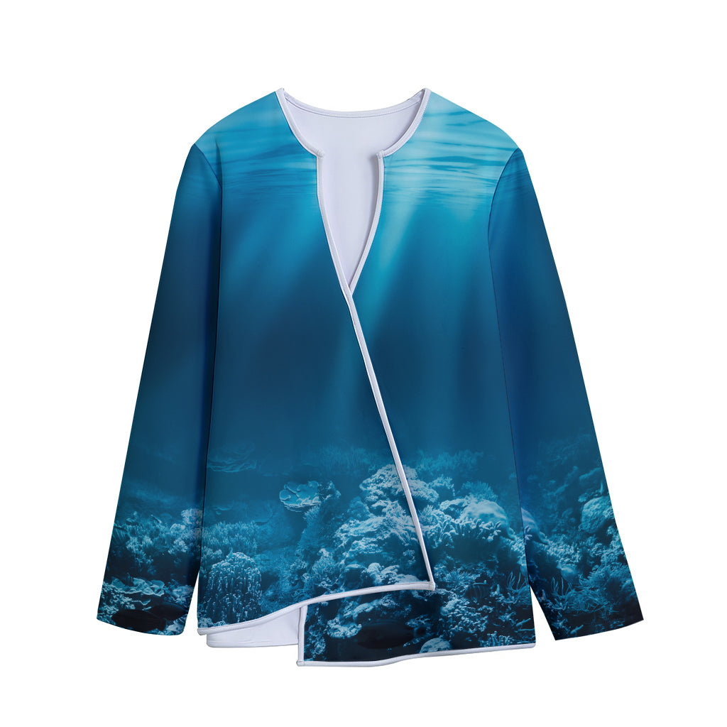 Ocean Underwater Print Long Sleeve Short Coat