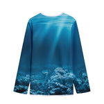 Ocean Underwater Print Long Sleeve Short Coat