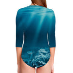 Ocean Underwater Print Long Sleeve Swimsuit