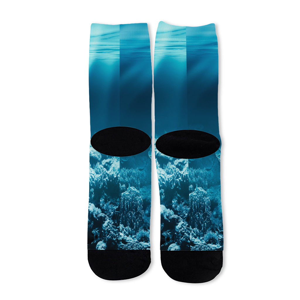 Ocean Underwater Print Long Socks