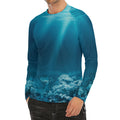Ocean Underwater Print Men's Long Sleeve Rash Guard
