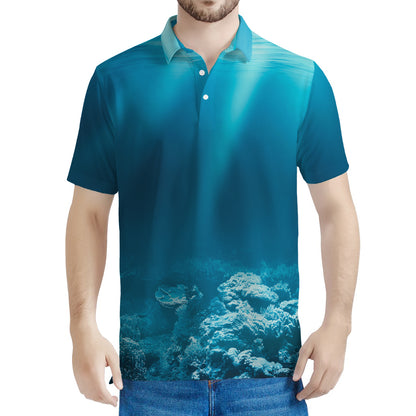 Ocean Underwater Print Men's Polo Shirt
