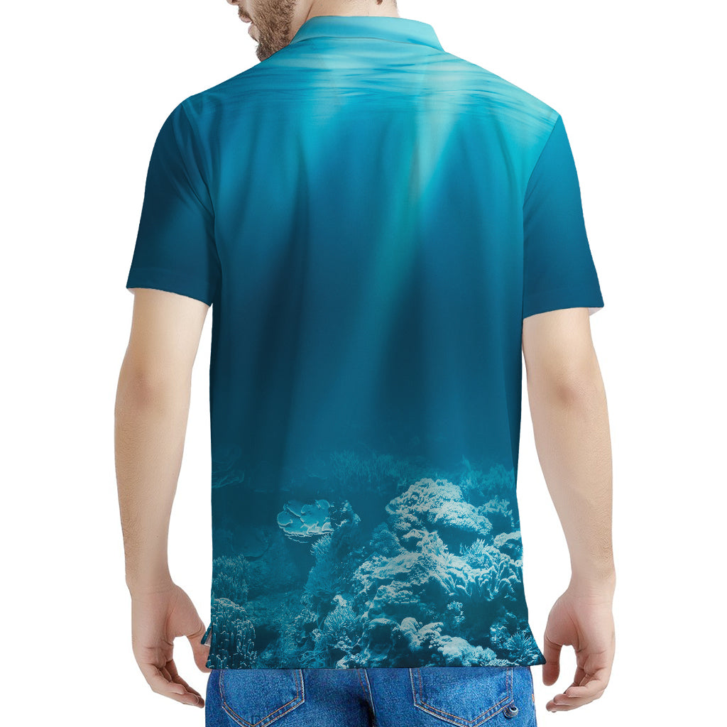 Ocean Underwater Print Men's Polo Shirt