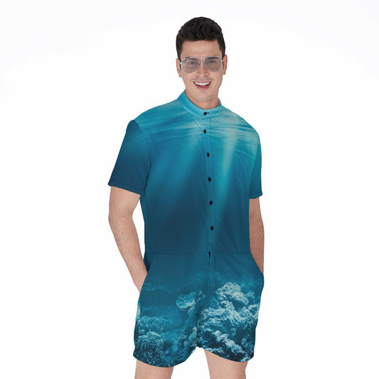 Ocean Underwater Print Men's Rompers