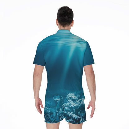 Ocean Underwater Print Men's Rompers